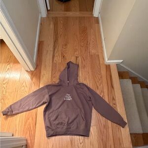 Brown Hoodie with Text